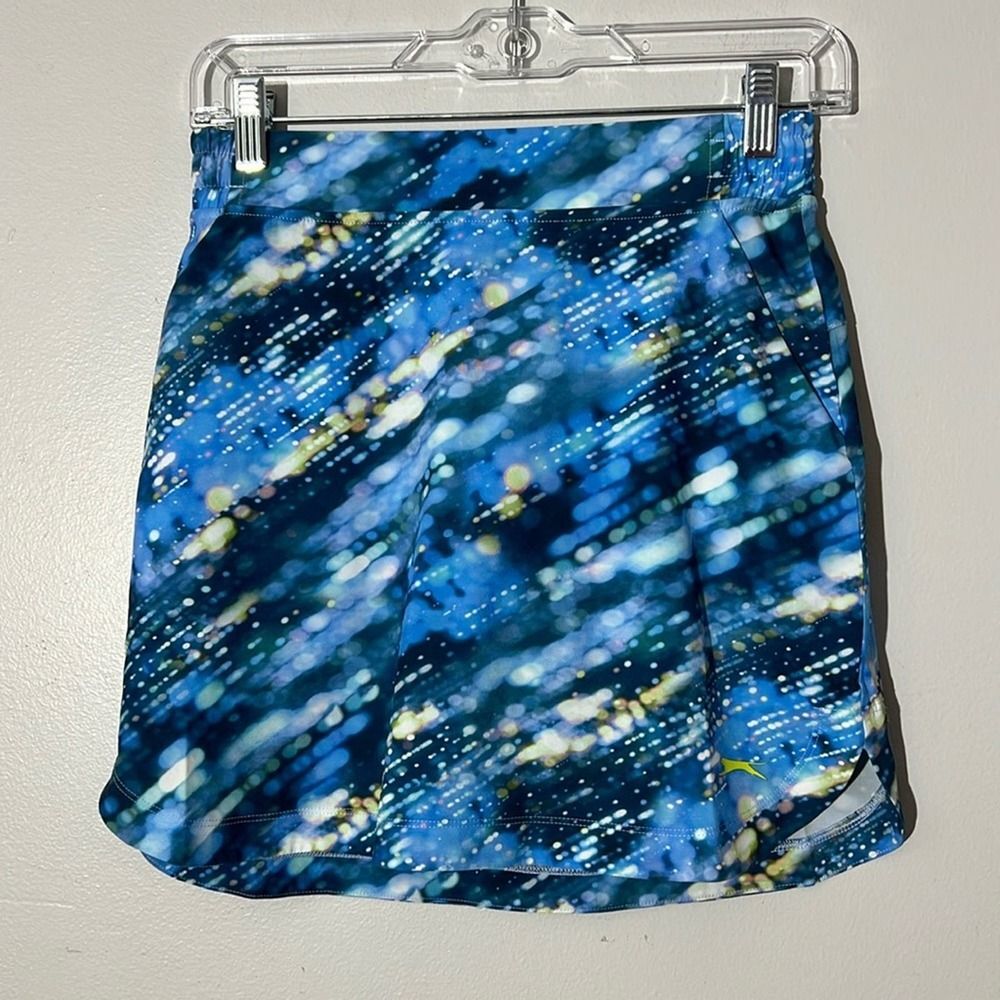 Slazenger Golf Hydro Dry Pull On Skort Abstract Pattern Blue Lights Women's XS